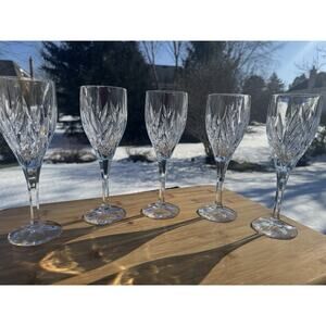 Gorham STAR BLOSSOM 8" Crystal Wine Glass 6 Oz ~set Of 5